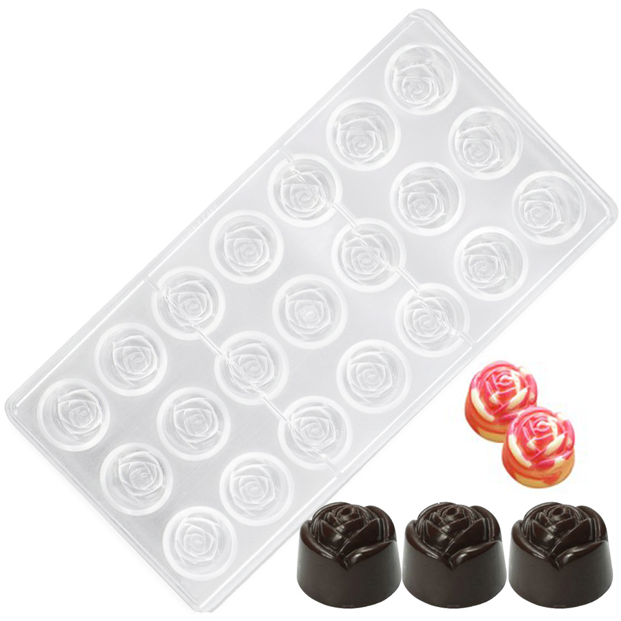 Kitchen Accessories For Baking - 21-Hole Rose Style Transparent Hard Plastic