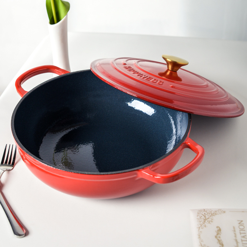 30cm Enamel Cast Iron Round Du - Bread Baking Kitchen Utensils 评论和价格