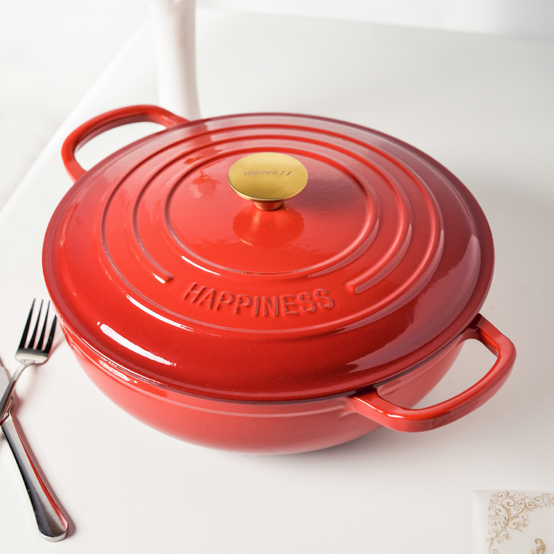 30cm Enamel Cast Iron Round Du - Bread Baking Kitchen Utensils 评论和价格
