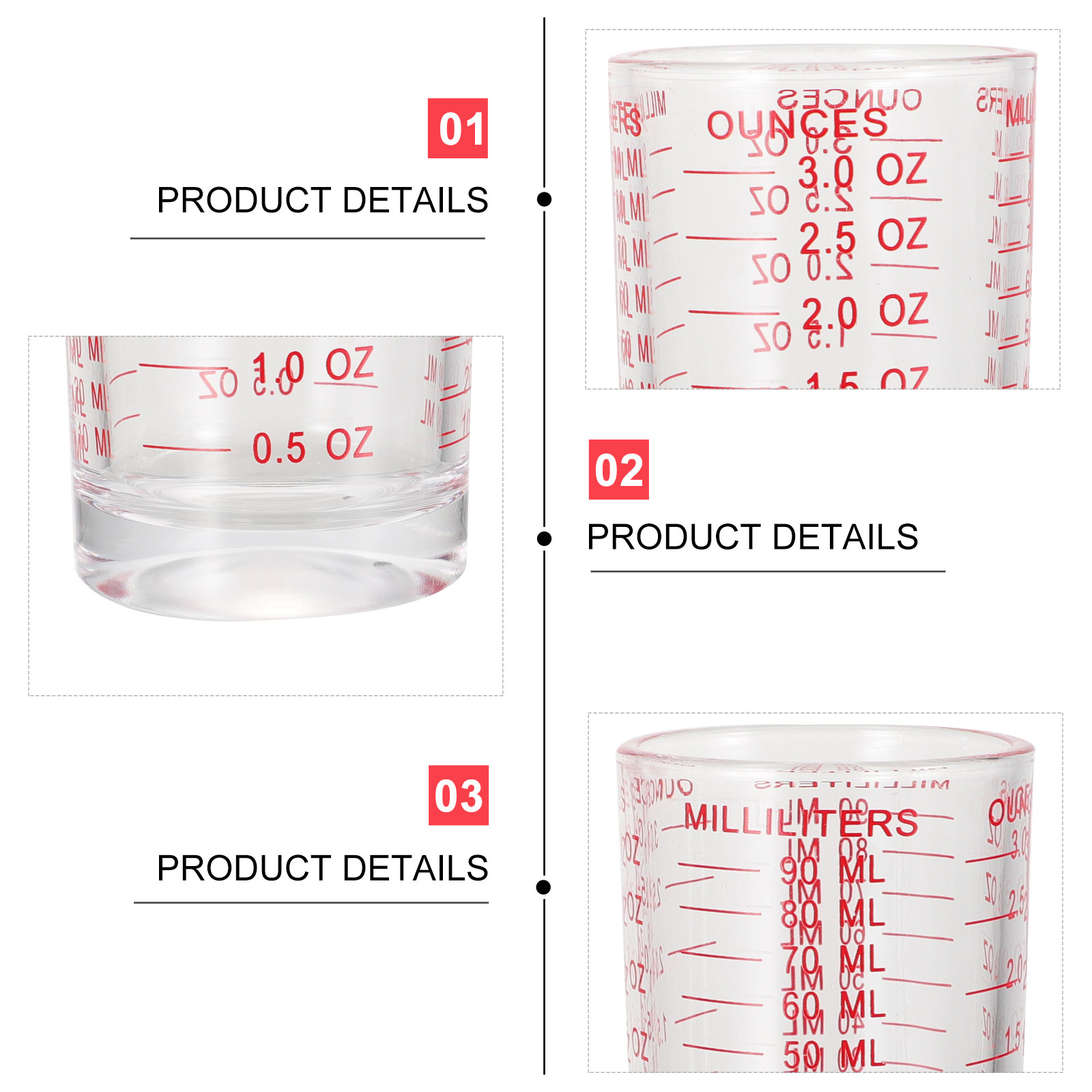 3Pcs Glass Measuring Cups Set  - Kitchen Baking Tools 评论和价格