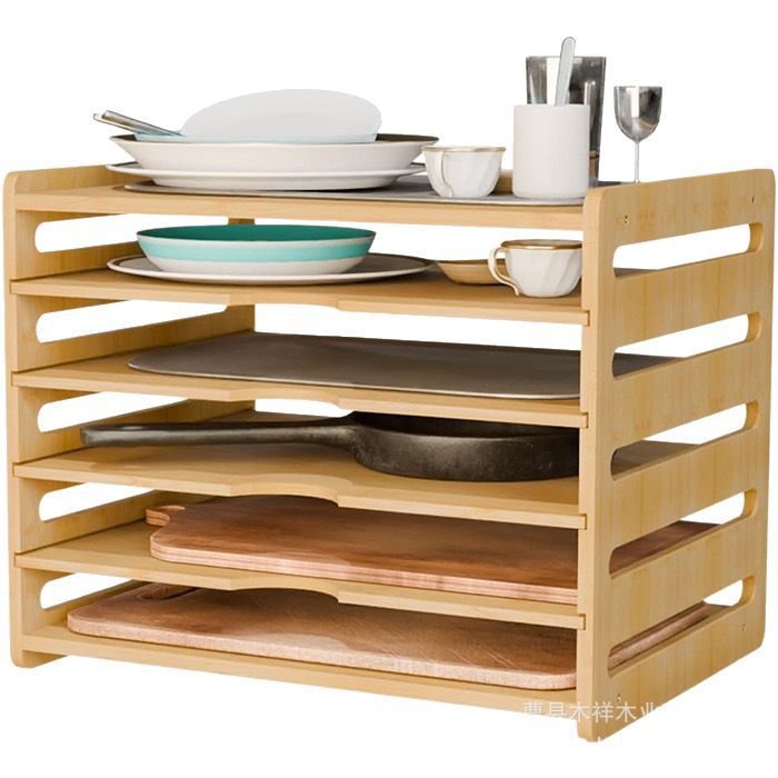 Solid wood kitchen storage rac - Kitchen Baking Sheet Organizer 评论和价格
