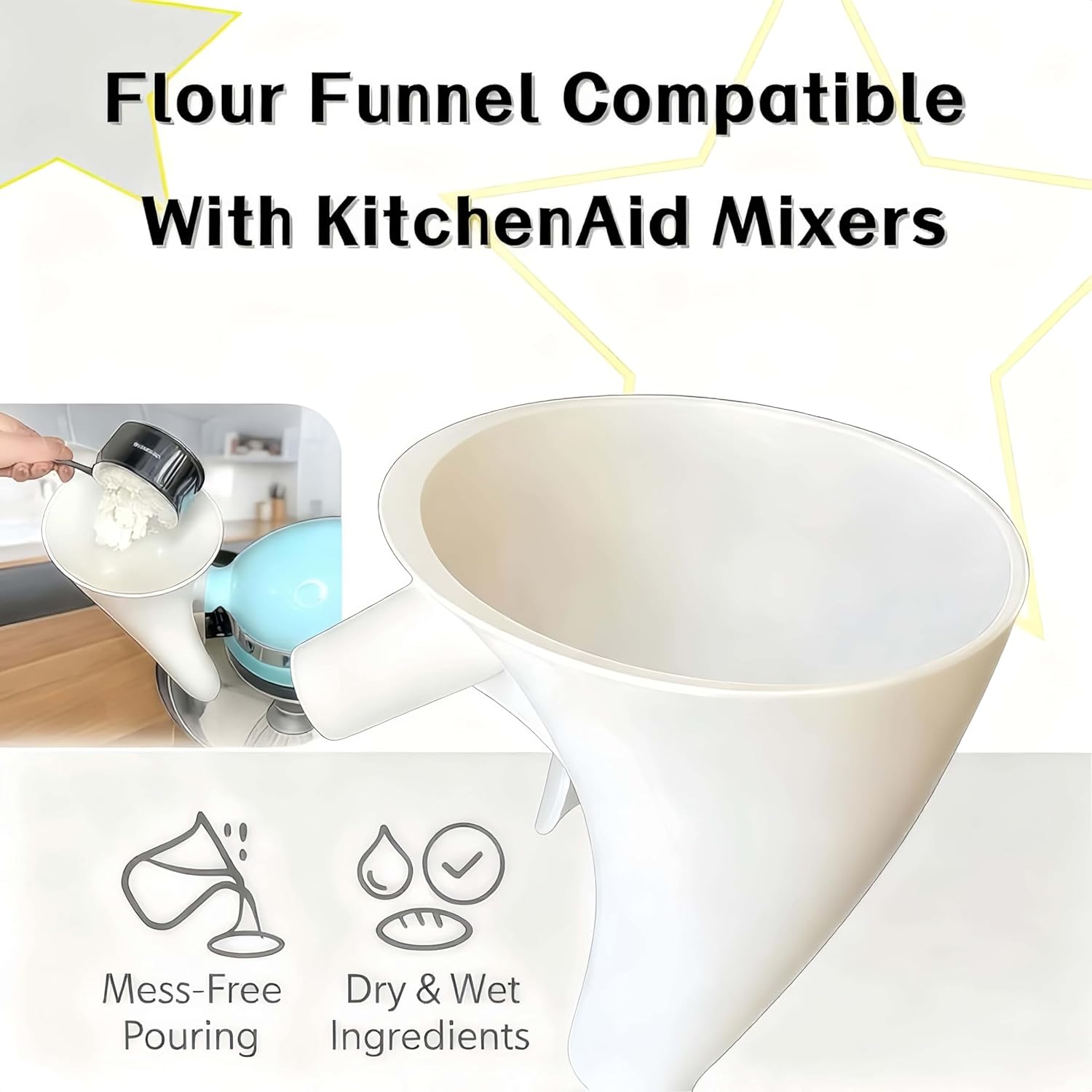 Flour Funne Mixer for Kitchen  - Kitchen Aid Baking Mixer 评论和价格