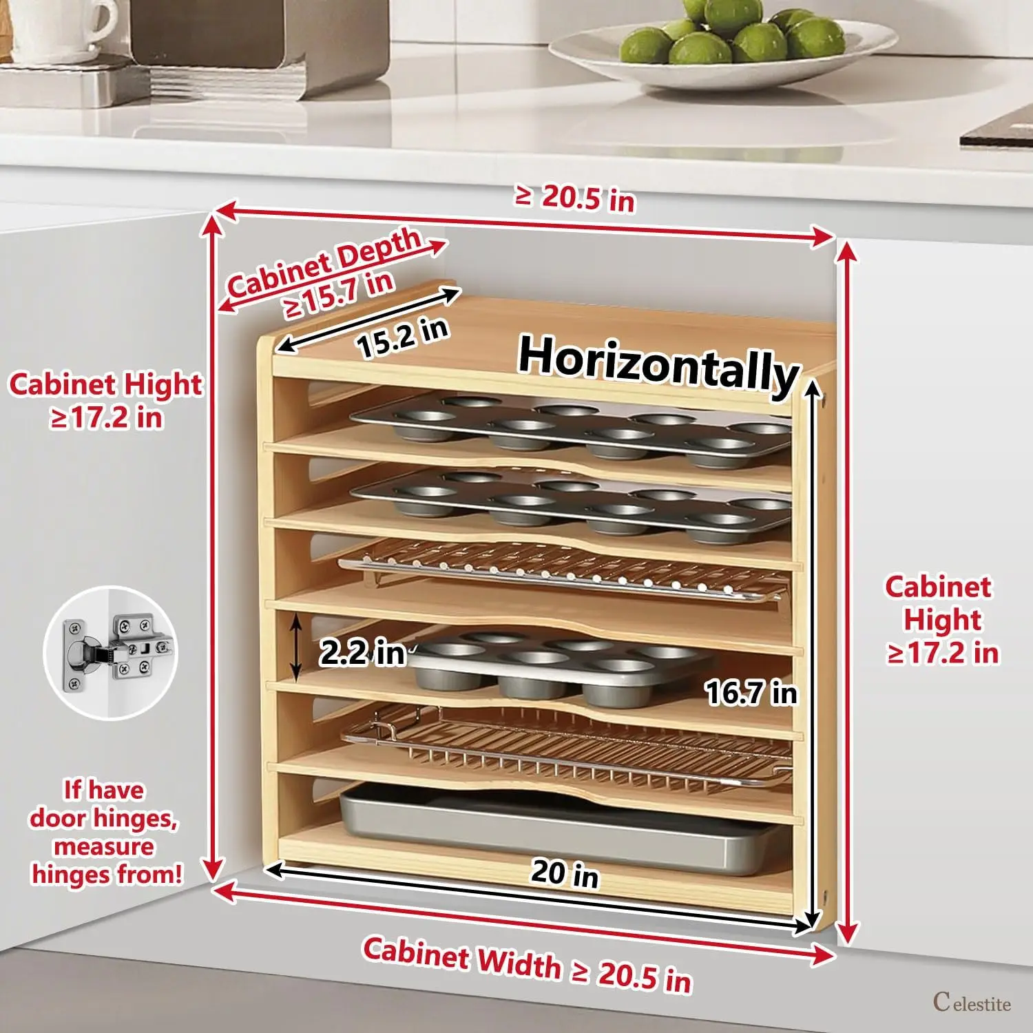 Wooden Tray Dividers for Cabin - Kitchen Baking Sheet Organizer 评论和价格