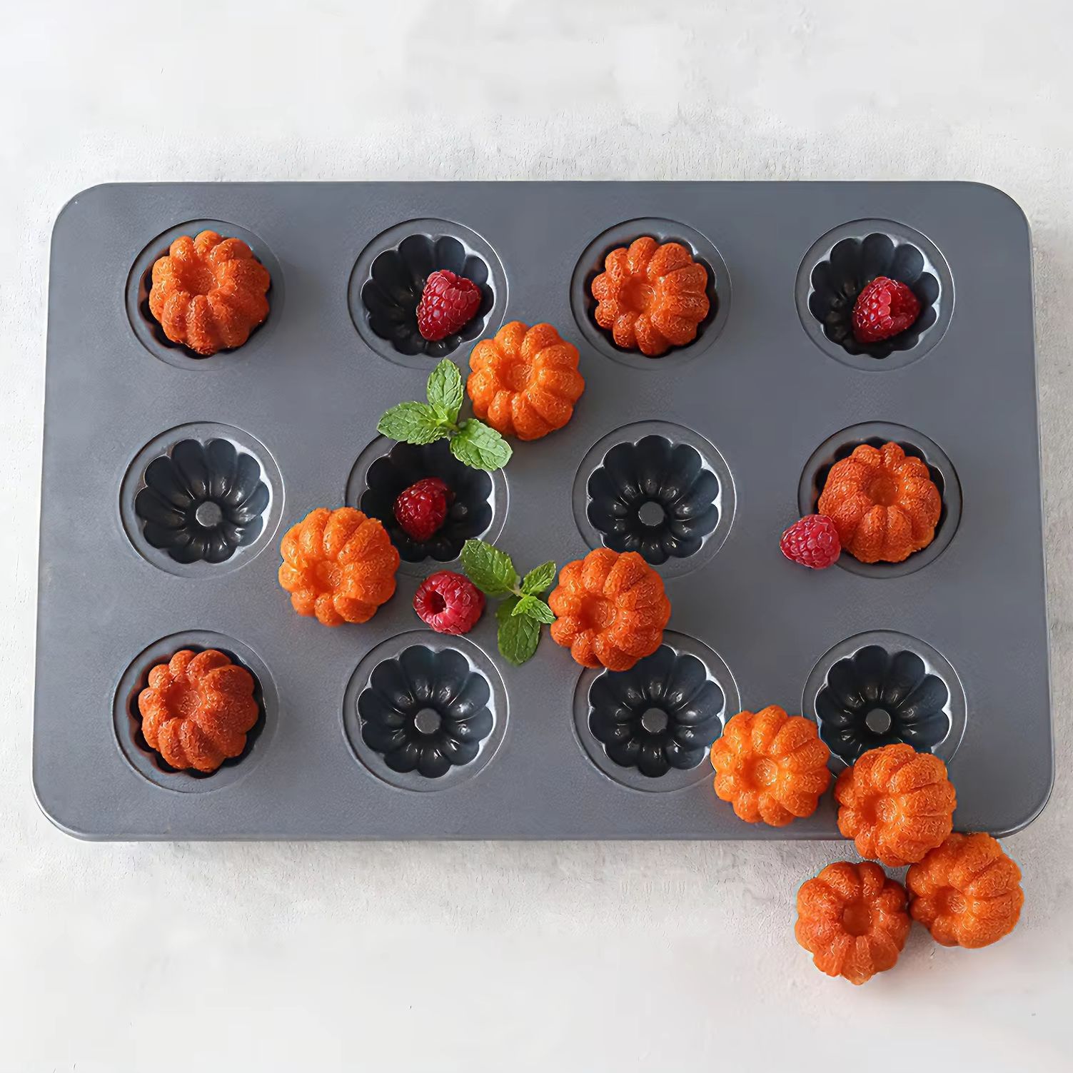 12-Cavity Mini Kouglof Baking  - Bread Baking Kitchen Utensils 评论和价格