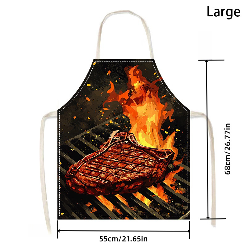 1pc BBQ Steak Apron with Flame - Kitchen Baking Ideas 评论和价格