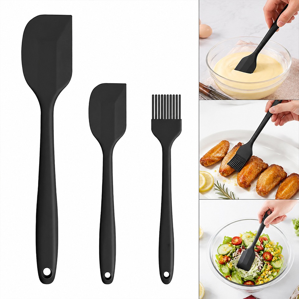 3PCS Silicone Spatula Set Non  - Bread Baking Kitchen Utensils 评论和价格