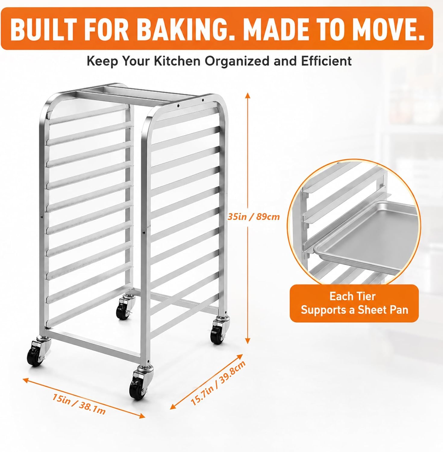 10 Tier Stainless Steel Sheet  - Kitchen Baking Sheet Organizer 评论和价格