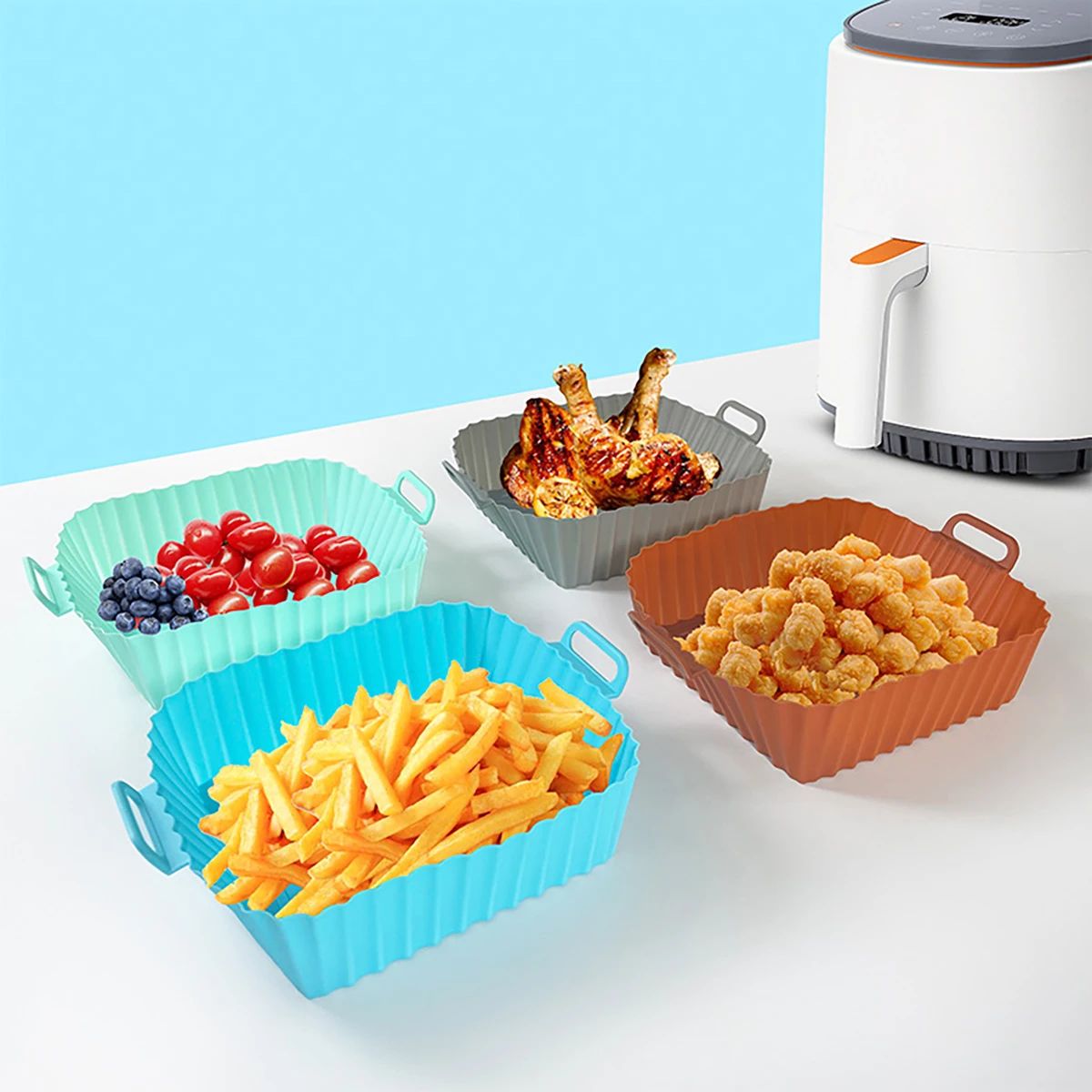Silicone Fryer Mold Air Fryer  - Kitchen Accessories For Baking 评论和价格